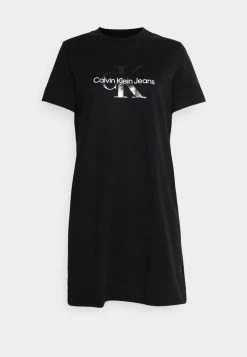 Calvin Klein Jeans MONOGRAM DRESS - Robe En Jersey - Black -Calvin Klein Elegant Magasin 325c89ec8d854fd58b17fbaa24ba8a6f