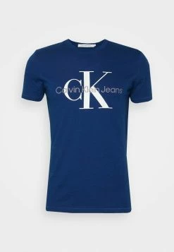 Calvin Klein Jeans SEASONAL MONOGRAM TEE - T-shirt Imprimé - Naval Blue -Calvin Klein Elegant Magasin 332b5e2b65e946cc95c06f9ae5ac3d24