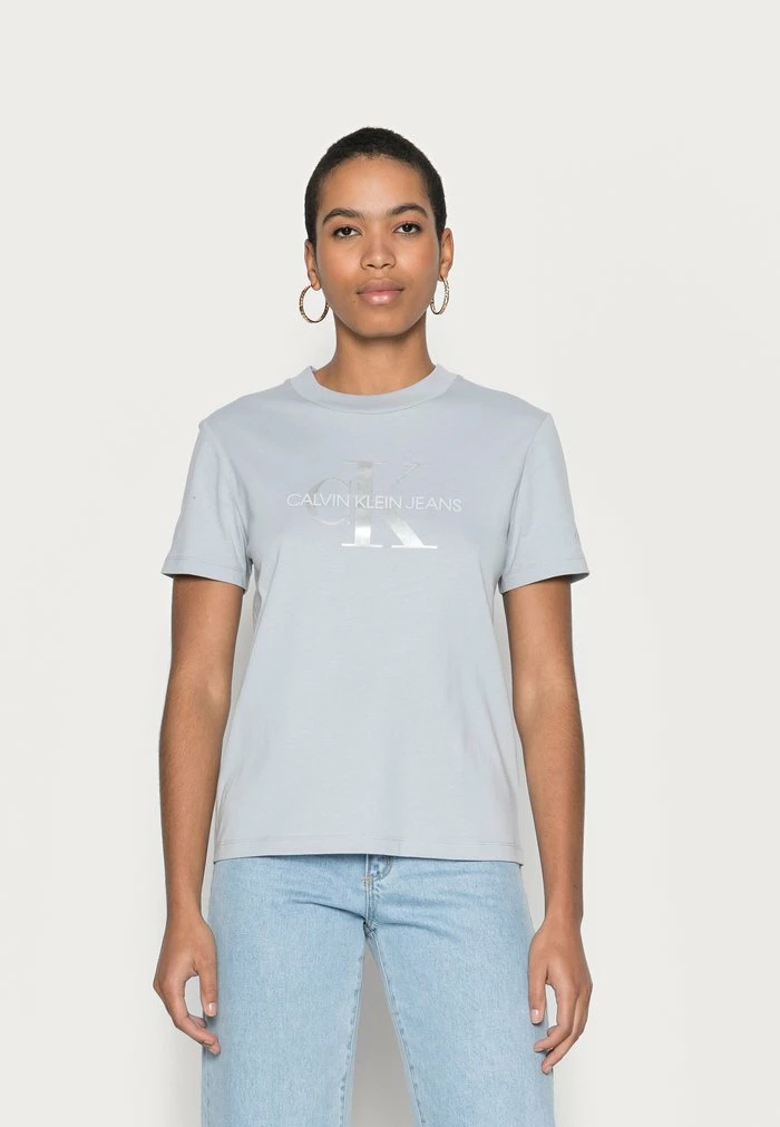 Calvin Klein Jeans GLOSSY MONOGRAM - T-shirt Imprimé - Marble Grey 1 Calvin Klein Jeans GLOSSY MONOGRAM - T-shirt Imprimé - Marble Grey