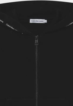 Calvin Klein Jeans MICRO LOGO RELAXED ZIP THROUGH - Sweat à Capuche Zippé - Black -Calvin Klein Elegant Magasin 3656828f359b4a6a8a97d203c57ae46f