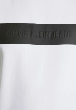 Calvin Klein Jeans BLOCKING LOGO CREW NECK - Sweatshirt - White -Calvin Klein Elegant Magasin 3713ea81cbc243e69e60f431fd2153b1