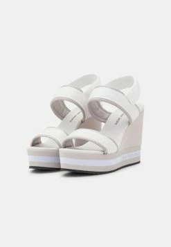 Calvin Klein Jeans WEDGE SLING - Sandales à Talons Hauts - Bright White -Calvin Klein Elegant Magasin 3816cd42478b41f59b8213a949a777cf