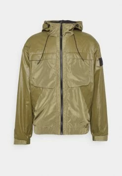 Calvin Klein Jeans PERFORATED WET LOOK JACKET UNISEX - Veste Mi-saison - Burnt Olive