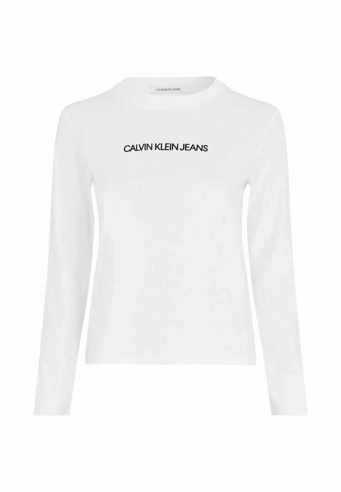 Calvin Klein Jeans SHRUNKEN INSTITUTIONAL TEE - T-shirt à Manches Longues - Bright White/ck Black 4 Calvin Klein Jeans SHRUNKEN INSTITUTIONAL TEE - T-shirt à Manches Longues - Bright White/ck Black – Image 4