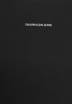 Calvin Klein Jeans MICRO BRANDING CROP - T-shirt Basique - Black -Calvin Klein Elegant Magasin 38cf448b34e34c7e99321c77efa9bd2e