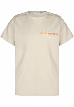 Calvin Klein Jeans TWO TONE MONOGRAM - T-shirt Imprimé - Eggshell