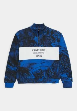 Calvin Klein Jeans LIQUID RELAXED ZIP UP - Sweatshirt - Blue