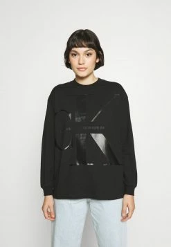 Calvin Klein Jeans BLOWN UP LOGO LONG SLEEVES TEE - T-shirt à Manches Longues - Black