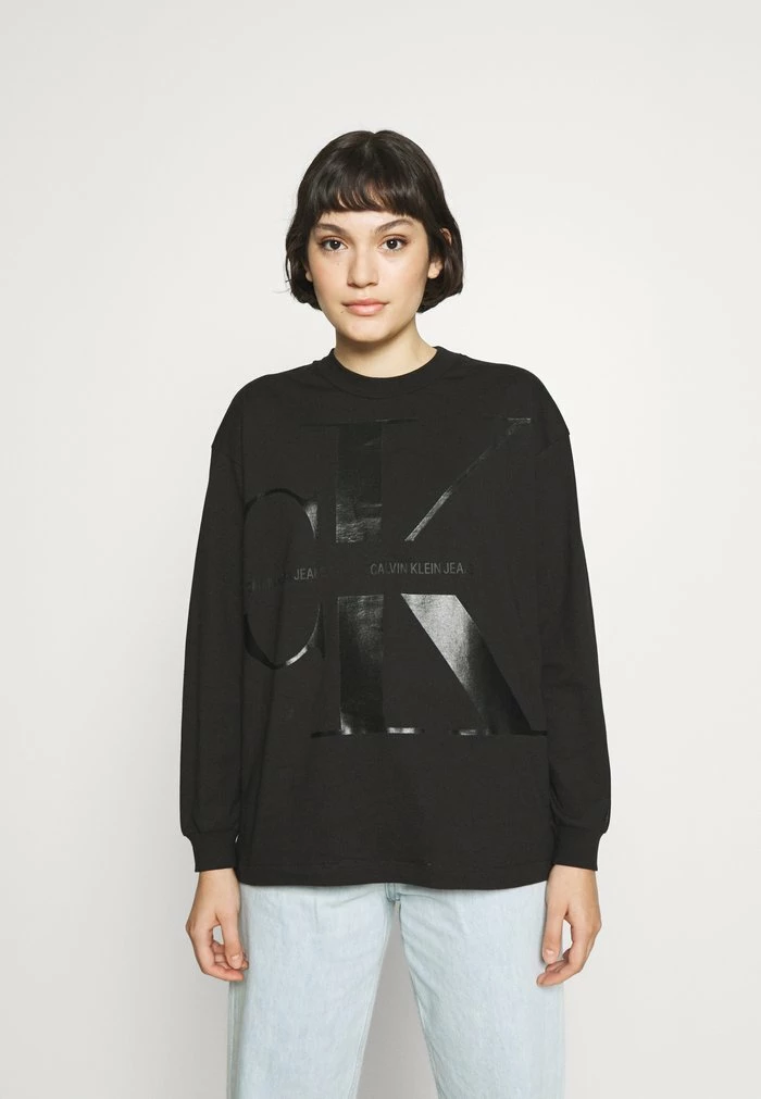 Calvin Klein Jeans BLOWN UP LOGO LONG SLEEVES TEE - T-shirt à Manches Longues - Black 1 Calvin Klein Jeans BLOWN UP LOGO LONG SLEEVES TEE - T-shirt à Manches Longues - Black