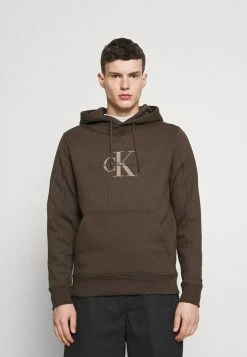 Calvin Klein Jeans ARCHIVAL MONOGRAM HOODIE UNISEX - Sweatshirt - Black Olive/crockery