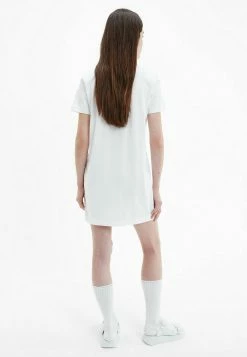 Calvin Klein Jeans Robe En Jersey - Bright White -Calvin Klein Elegant Magasin 3f2dfb9b2f4048e5b4d54f331befa066