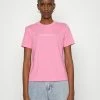 Calvin Klein Jeans SHRUNKEN INSTITUTIONAL TEE - T-shirt Basique - Lipstick Pink
