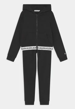 Calvin Klein Jeans SHADOW LOGO TAPE ZIP THROUGH SET - Survêtement - Black