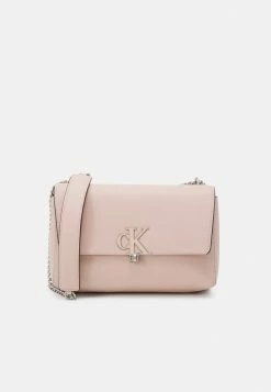 Calvin Klein Jeans MINIMAL MONOGRAM FLAP - Sac Bandoulière - Pale Conch Shell