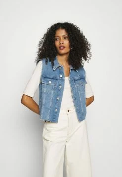 Calvin Klein Jeans PRIDE CROPPED VEST - Veste Sans Manches - Denim Medium