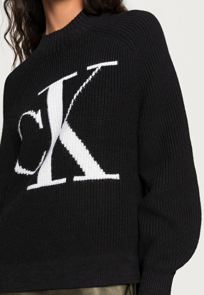 Calvin Klein Jeans RAGLAN SWEATER - Pullover - Black/bright White 5 Calvin Klein Jeans RAGLAN SWEATER - Pullover - Black/bright White – Image 5