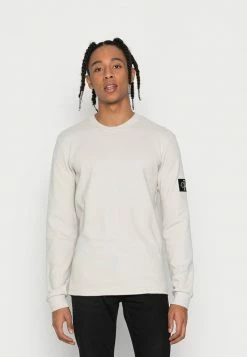 Calvin Klein Jeans MONOGRAM BADGE WAFFLE TEE - Sweatshirt - Stratus Grey