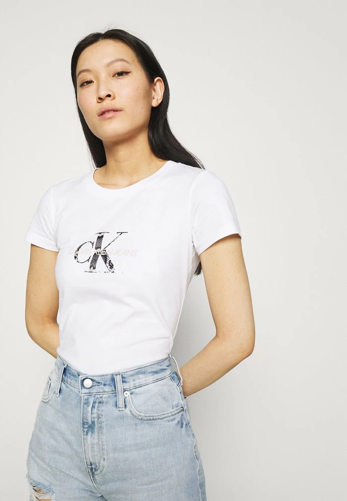 Calvin Klein Jeans MONOGRAM TEE - T-shirt Imprimé - White 4 Calvin Klein Jeans MONOGRAM TEE - T-shirt Imprimé - White â Image 4