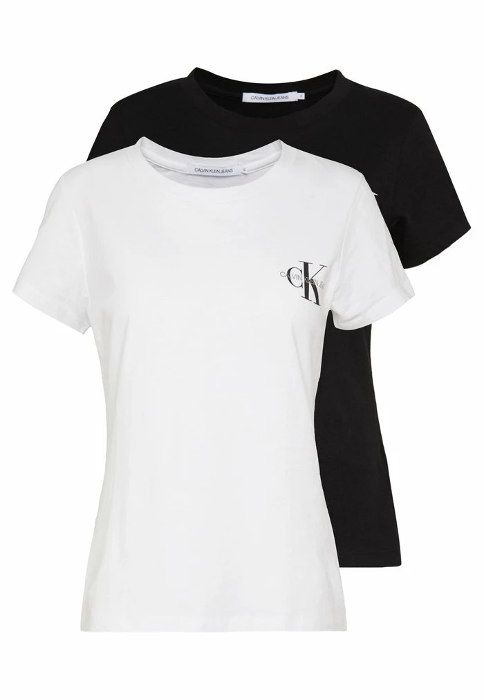 Calvin Klein Jeans MONOLOGO SLIM TEE 2 PACK - T-shirt Imprimé - Black/bright White 5 Calvin Klein Jeans MONOLOGO SLIM TEE 2 PACK - T-shirt Imprimé - Black/bright White – Image 5