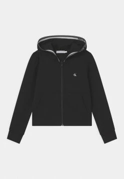 Calvin Klein Jeans INTARSIA ZIP HOODIE - Gilet - Black