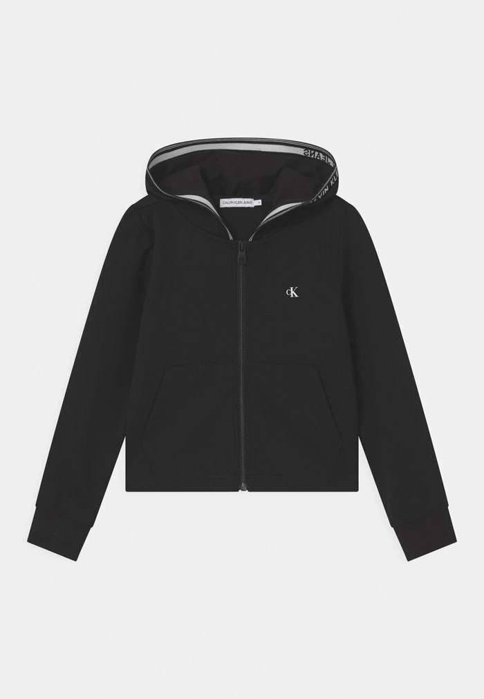 Calvin Klein Jeans INTARSIA ZIP HOODIE - Gilet - Black 1 Calvin Klein Jeans INTARSIA ZIP HOODIE - Gilet - Black