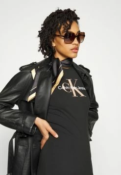 Calvin Klein Jeans SEASONAL MONOGRAM TANK DRESS - Robe En Jersey - Black -Calvin Klein Elegant Magasin 48c54dde96a647b28836a5180733e6cd