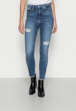 Calvin Klein Jeans HIGH RISE SUPER ANKLE - Jeans Skinny - Denim Medium