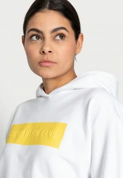 Calvin Klein Jeans HERO LOGO HOODIE - Sweatshirt - White -Calvin Klein Elegant Magasin 4bc2a9a6340a4946ab2ae2ac701f302f