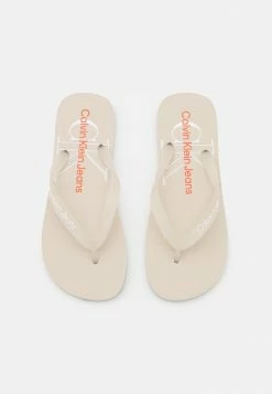 Calvin Klein Jeans BEACH MONOGRAM - Tongs - Eggshell