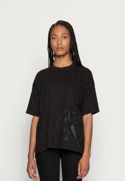 Calvin Klein Jeans PEACHED BOYFRIEND TEE - T-shirt Imprimé - Black