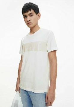 Calvin Klein Jeans BOXY LOGO - T-shirt Imprimé - Bright White