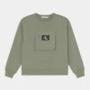 Calvin Klein Jeans MIX MEDIA - Sweatshirt - Forest Khaki