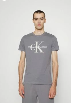 Calvin Klein Jeans SEASONAL MONOGRAM TEE - T-shirt Imprimé - Fossil Grey