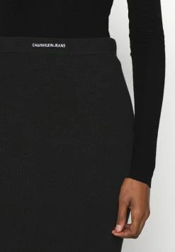 Calvin Klein Jeans MICRO BRANDING SKIRT - Jupe Crayon - Black -Calvin Klein Elegant Magasin 50002108daa047e2bb12b3d6c1e4f703