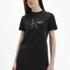 Calvin Klein Jeans Robe En Jersey - Ck Black