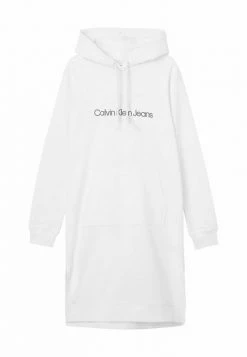 Calvin Klein Jeans MONOGRAM HOODED - Robe De Jour - Bright White -Calvin Klein Elegant Magasin 55f873c9621f49879faa853f4c4ac3e3