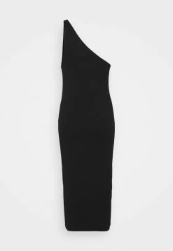 Calvin Klein Jeans PRIDE ASYMMETRICAL RIB DRESS - Robe Fourreau - Black -Calvin Klein Elegant Magasin 561db60ad7224f41b586394a85dc51cf
