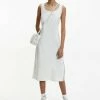 Calvin Klein Jeans SATIN MIDI - Robe De Jour - Eggshell