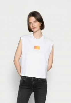 Calvin Klein Jeans GRADIENT BADGE MUSCLE TEE - Débardeur - White