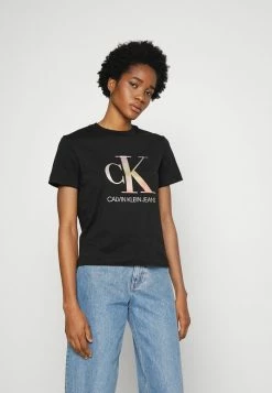 Calvin Klein Jeans BONDED BLURRED TEE - T-shirt Imprimé - Black