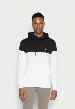 Calvin Klein Jeans COLORBLOCK SHADOW LOGO HOODIE - Sweatshirt - Black/bright White