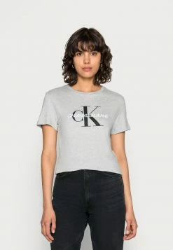 Calvin Klein Jeans CORE MONOGRAM LOGO - T-shirt Imprimé - Light Grey Heather