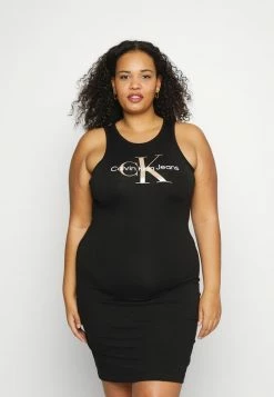 Calvin Klein Jeans SEASONAL MONOGRAM TANK DRESS - Robe En Jersey - Black -Calvin Klein Elegant Magasin 5de68f02f94d4b538e17c167637b25ec