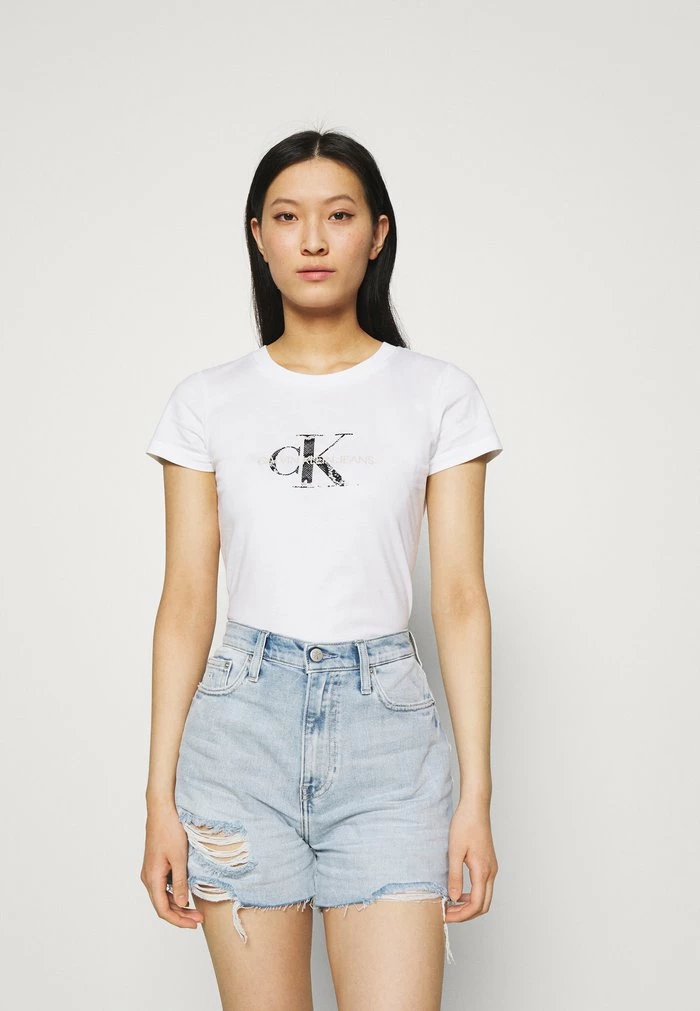Calvin Klein Jeans MONOGRAM TEE - T-shirt Imprimé - White 1 Calvin Klein Jeans MONOGRAM TEE - T-shirt Imprimé - White