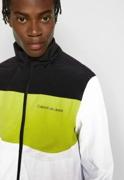 Calvin Klein Jeans BOLD COLORBLOCK JACKET - Veste De Survêtement - Bright White -Calvin Klein Elegant Magasin 6234b15a9be649b7b698179924585635