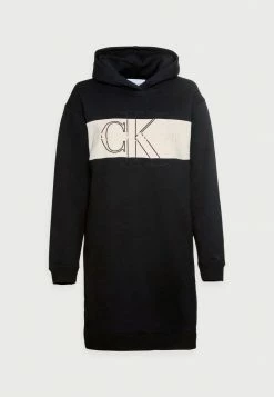 Calvin Klein Jeans MONOGRAM BLOCKING HOODIE DRESS - Robe De Jour - Black -Calvin Klein Elegant Magasin 62c6d852d8e94b9295b56942e28e9f08