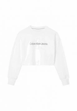 Calvin Klein Jeans Sweatshirt - Bright White -Calvin Klein Elegant Magasin 655a569904994df7abdc90aeab563b3a