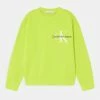 Calvin Klein Jeans GLOW IN THE DARK LOGO - Sweatshirt - Lemon Lime