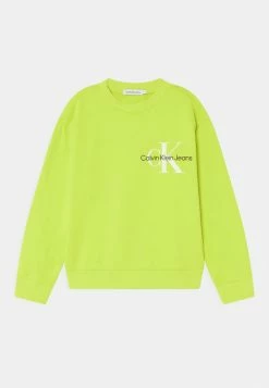 Calvin Klein Jeans GLOW IN THE DARK LOGO - Sweatshirt - Lemon Lime