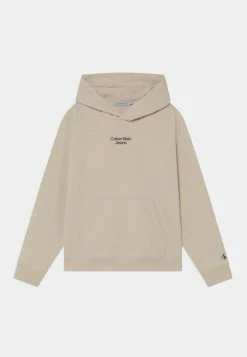 Calvin Klein Jeans STACKED LOGO RELAXED HOODIE UNISEX - Sweat à Capuche - Eggshell